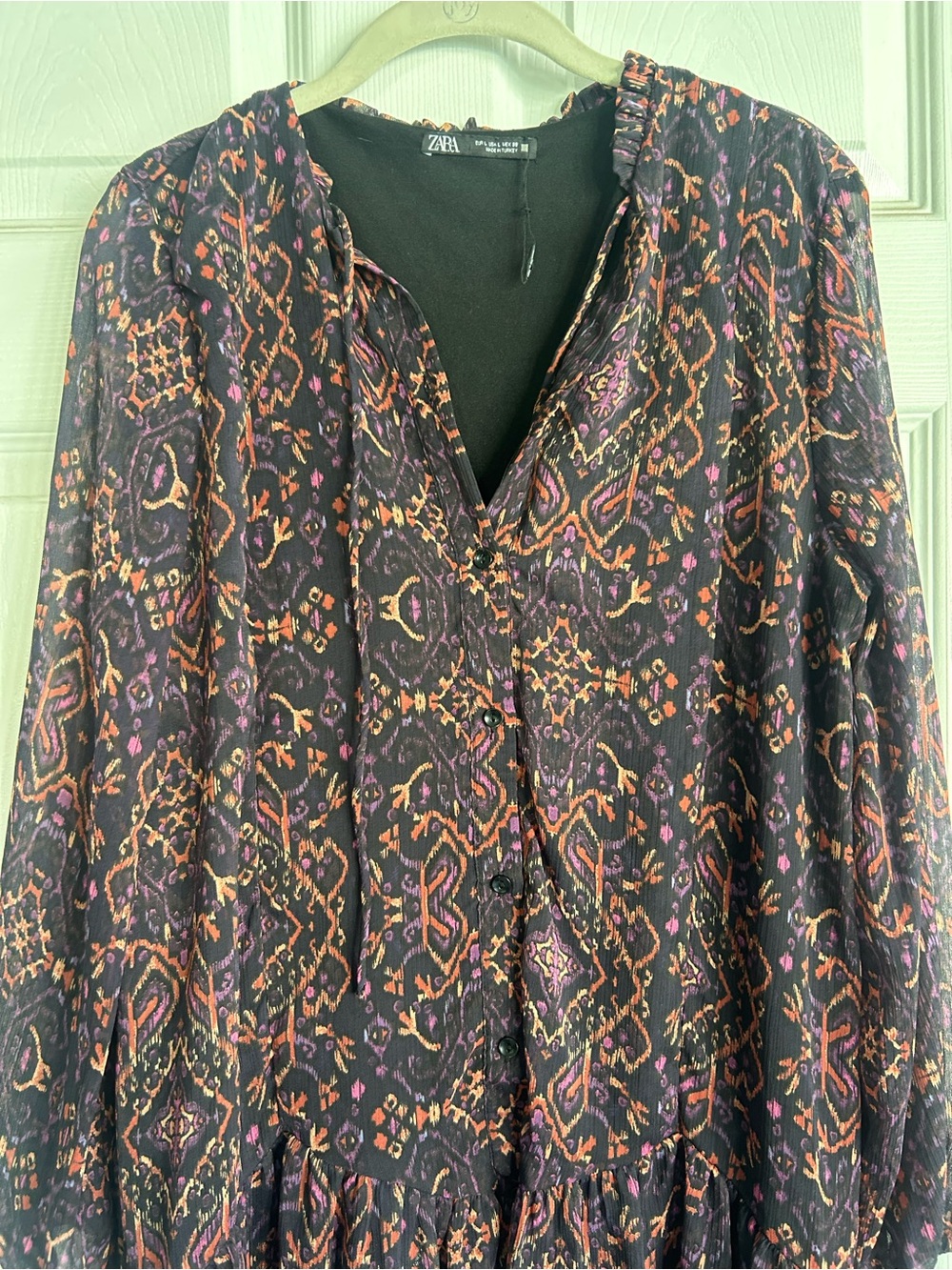 ZARA Ruffle Mini Dress - Picture 3 of 4